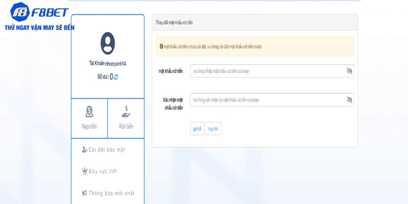 Quy tắc cần nắm vững khi rút tiền F8bet
